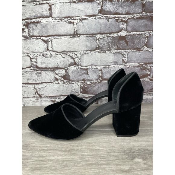JENNI KAYNE Black Velvet D’ Orsay Block Heel Pointed Shoes Women Sz 39.5EU/9M US - Picture 2 of 16